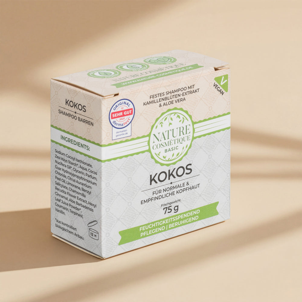 Nature Cosmétique Festes Shampoo Kokos Vorderseite