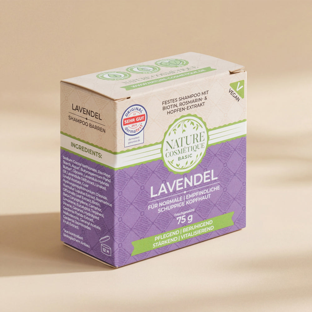 Nature Cosmétique Festes Shampoo Lavendel Vorderseite