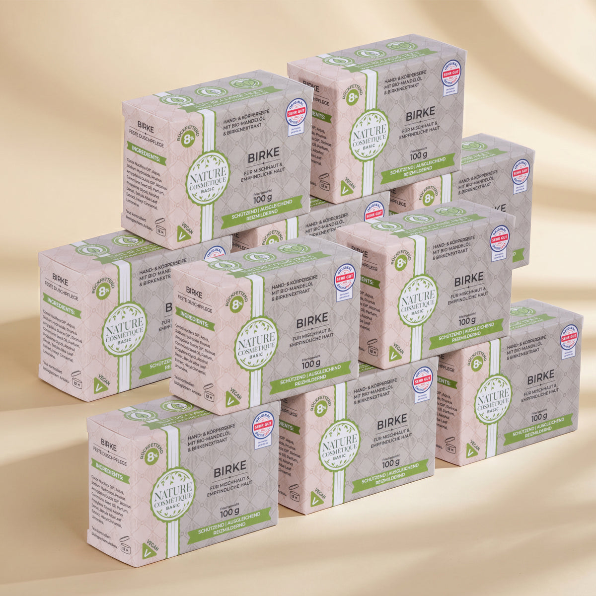 Nature Cosmétique Hand- und Körperseife Birke 10er Set