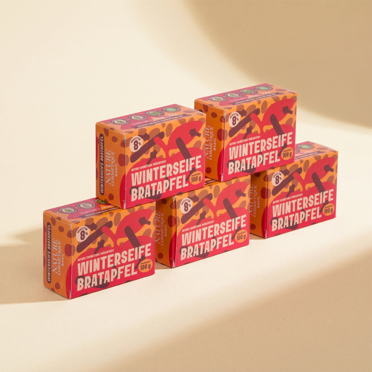Nature Cosmétique Hand- und Körperseife Bratapfel 5er Set