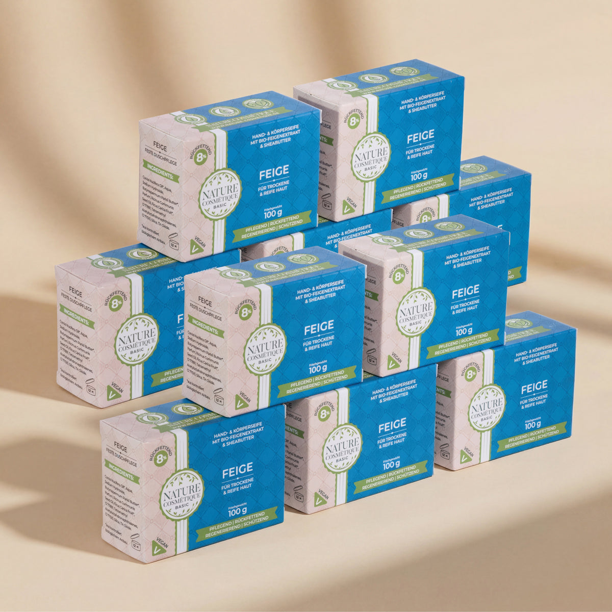 Nature Cosmétique Hand- und Körperseife Feige 10er Set