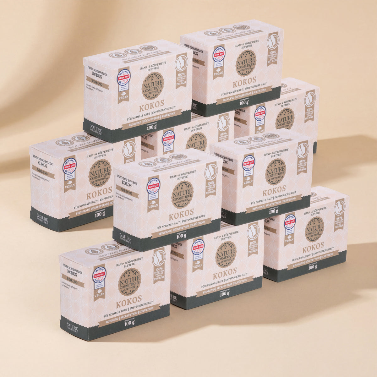 Nature Cosmétique Hand- und Körperseife Kokos 10er Set
