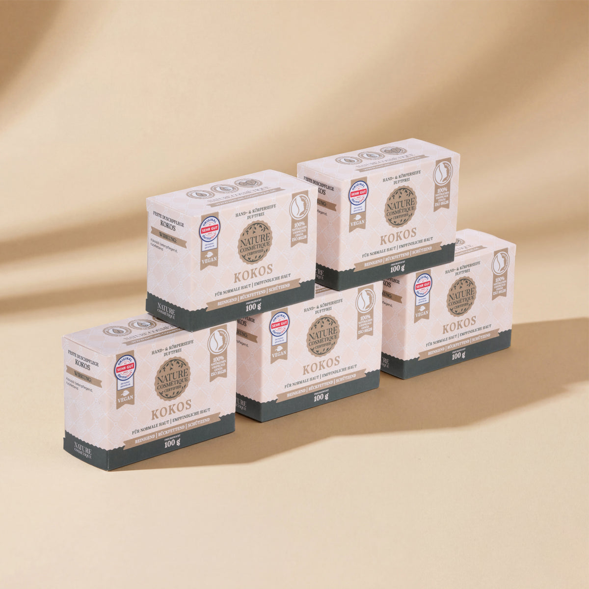 Nature Cosmétique Hand- und Körperseife Kokos 5er Set