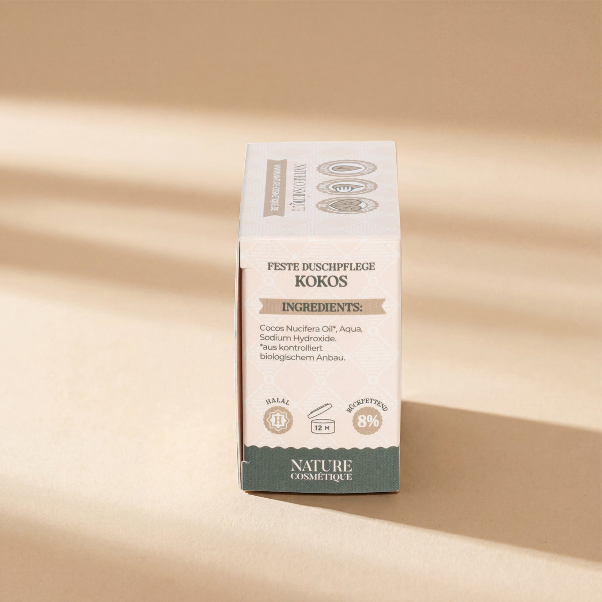Nature Cosmétique Hand- und Körperseife Kokos Seitenansicht