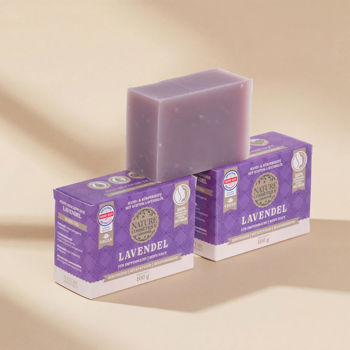 Nature Cosmétique Hand- und Körperseife Lavendel 3er Set