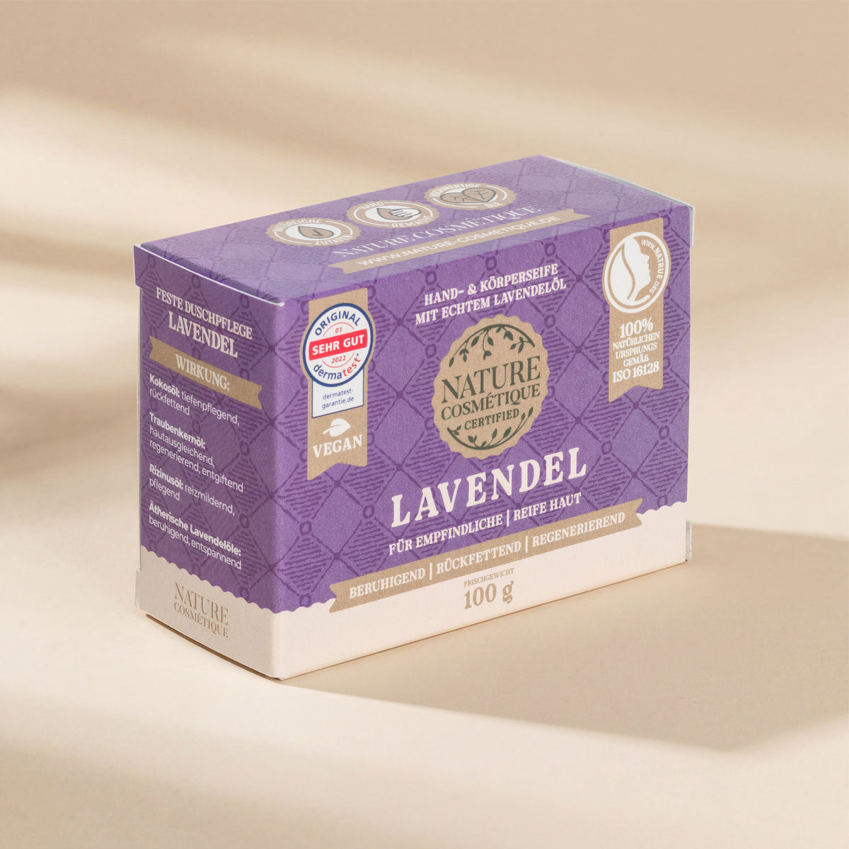 Nature Cosmétique Hand- und Körperseife Lavendel Vorderseite