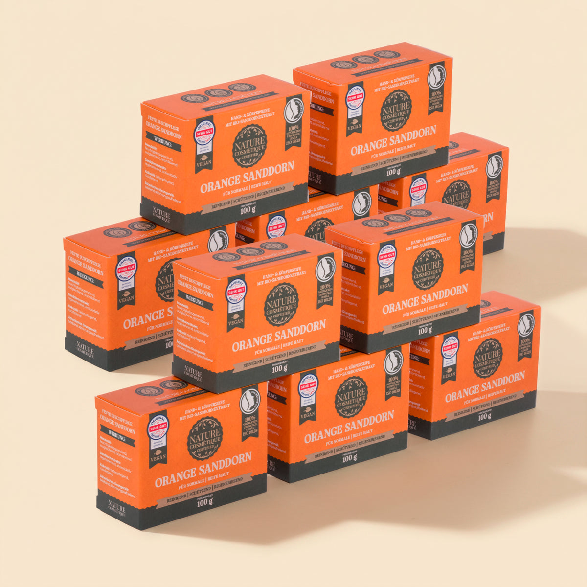 Nature Cosmétique Hand- und Körperseife Orange Sanddorn 10er Set