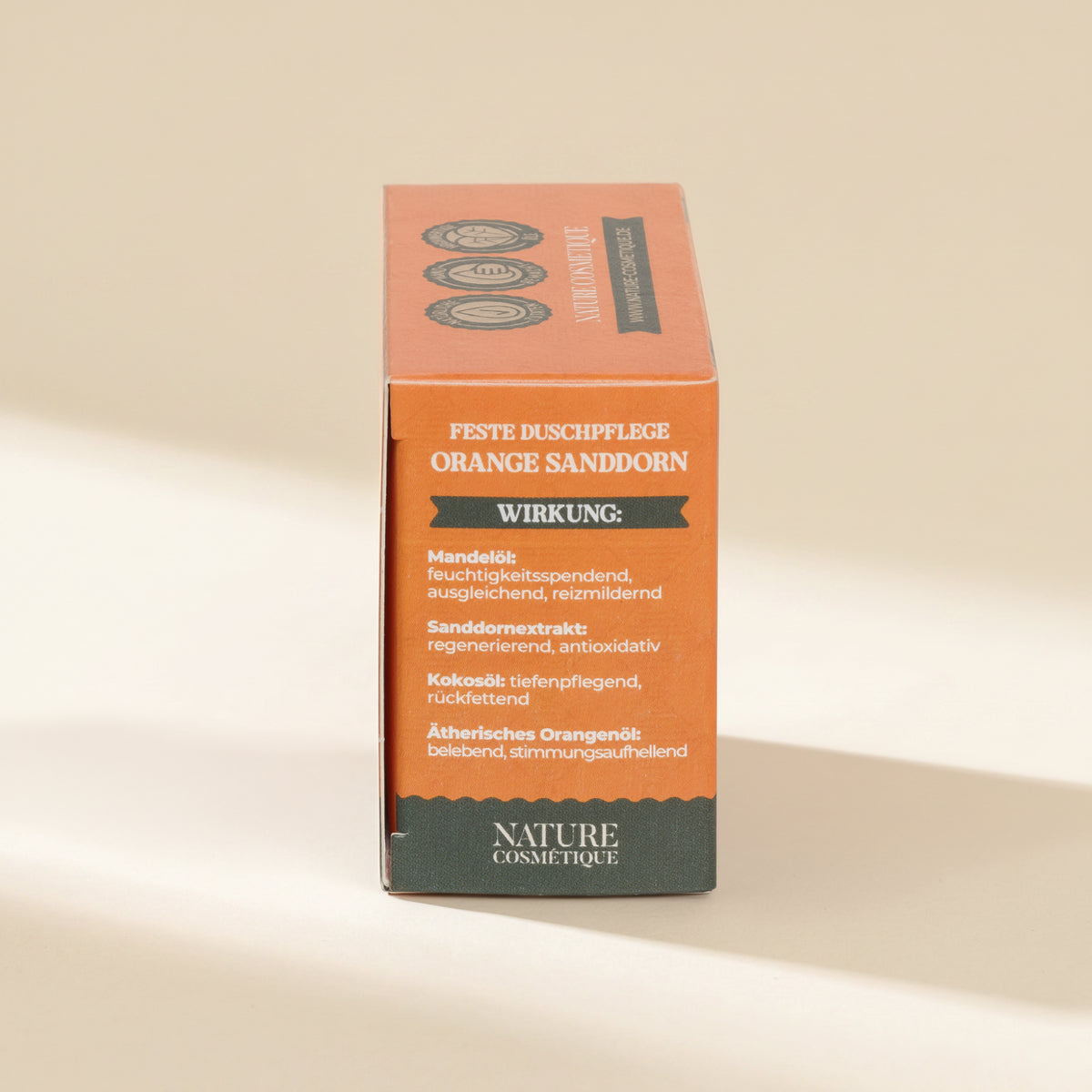 Nature Cosmétique Hand- und Körperseife Orange Sanddorn Seitenansicht