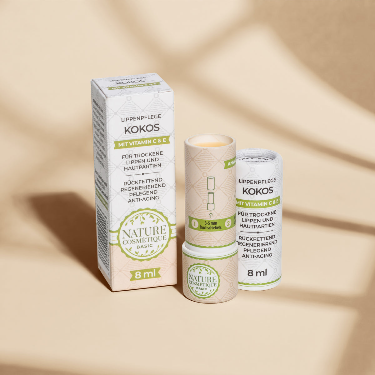 Nature Cosmétique Lippenpflege Kokos geöffnet