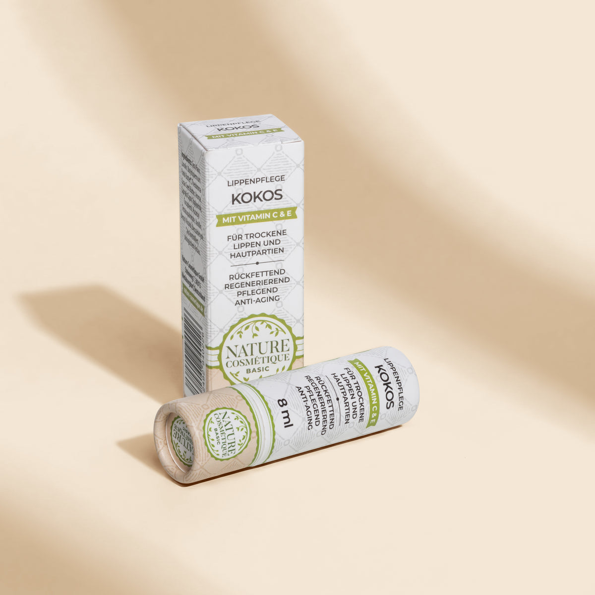 Nature Cosmétique Lippenpflege Kokos Tube und Box