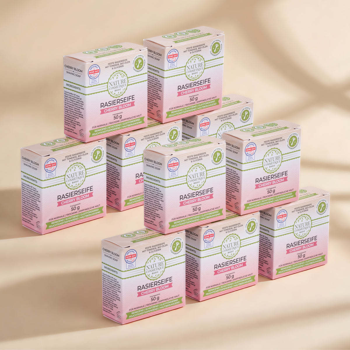 Nature Cosmétique Rasierseife Cherry Bloom 10er Set