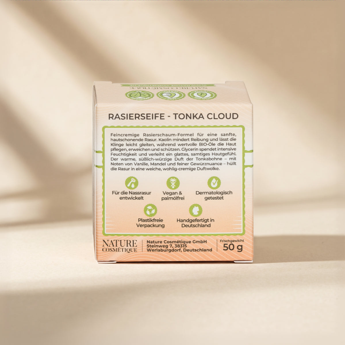 Nature Cosmétique Rasierseife Tonka Cloud Rückseite