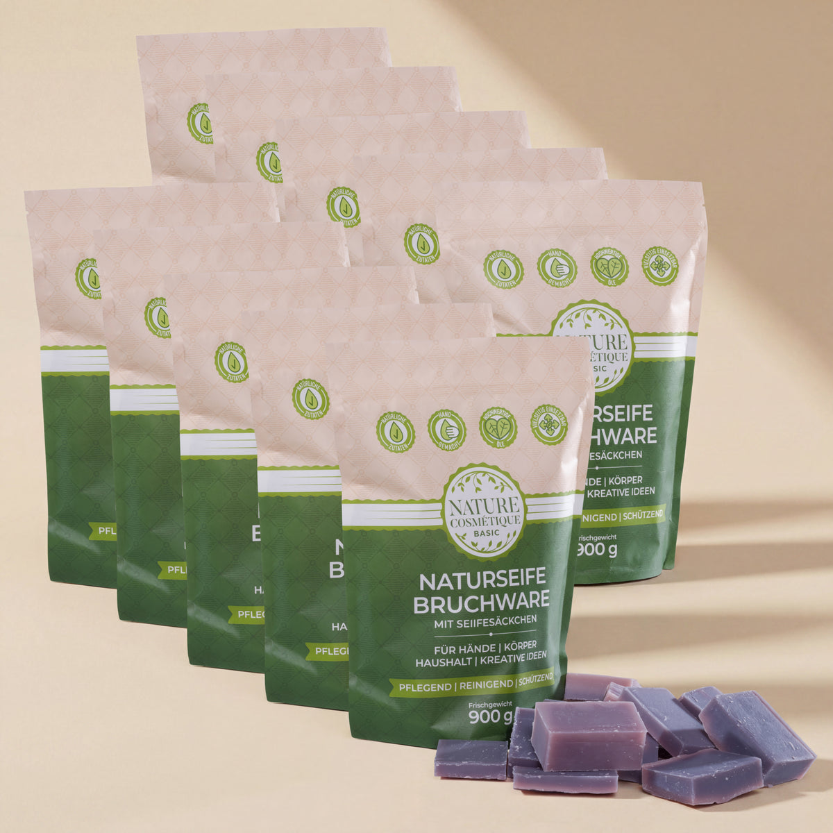Nature Cosmétique BIO Bruchseife Lavandel 10er Set