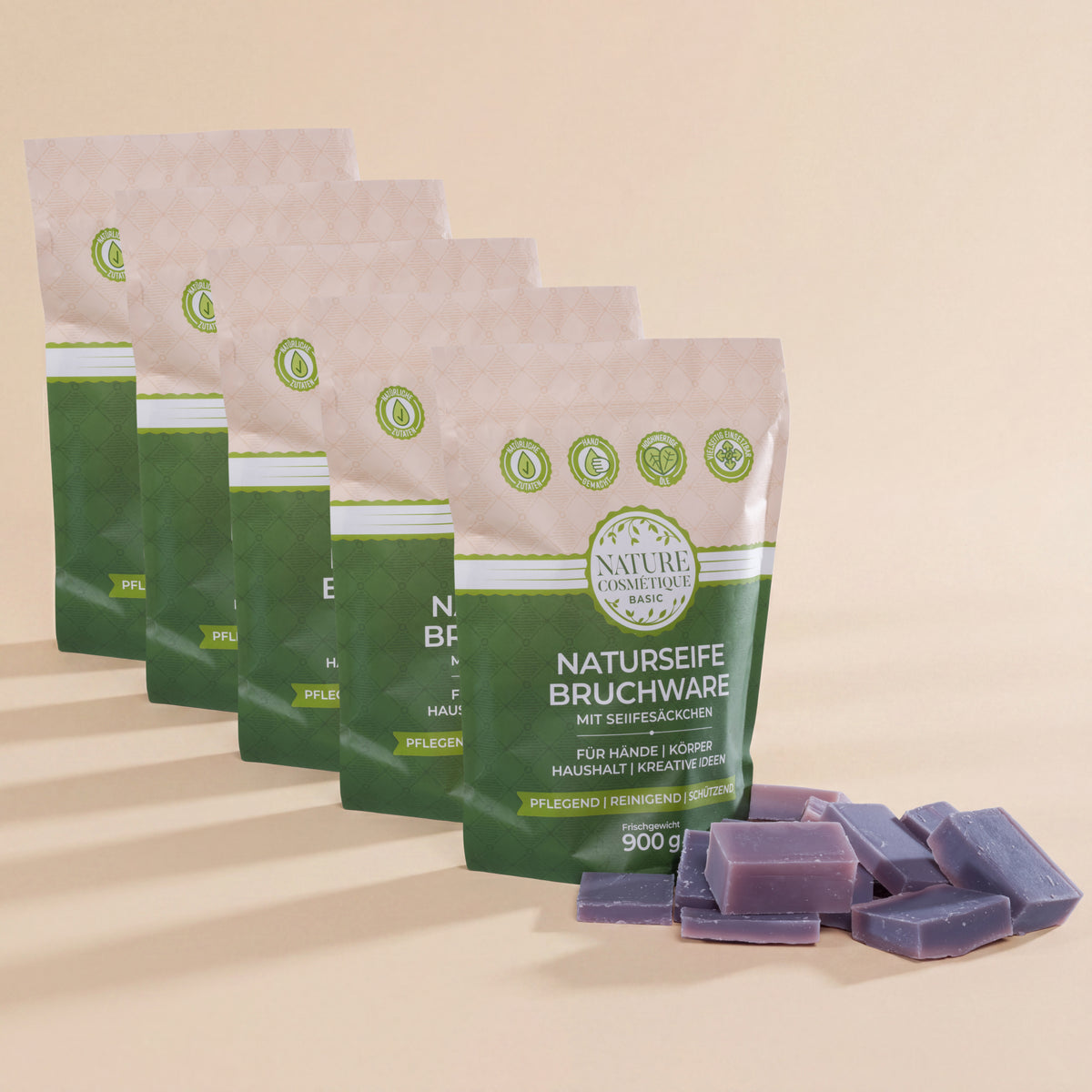 Nature Cosmétique BIO Bruchseife Lavandel 5er Set