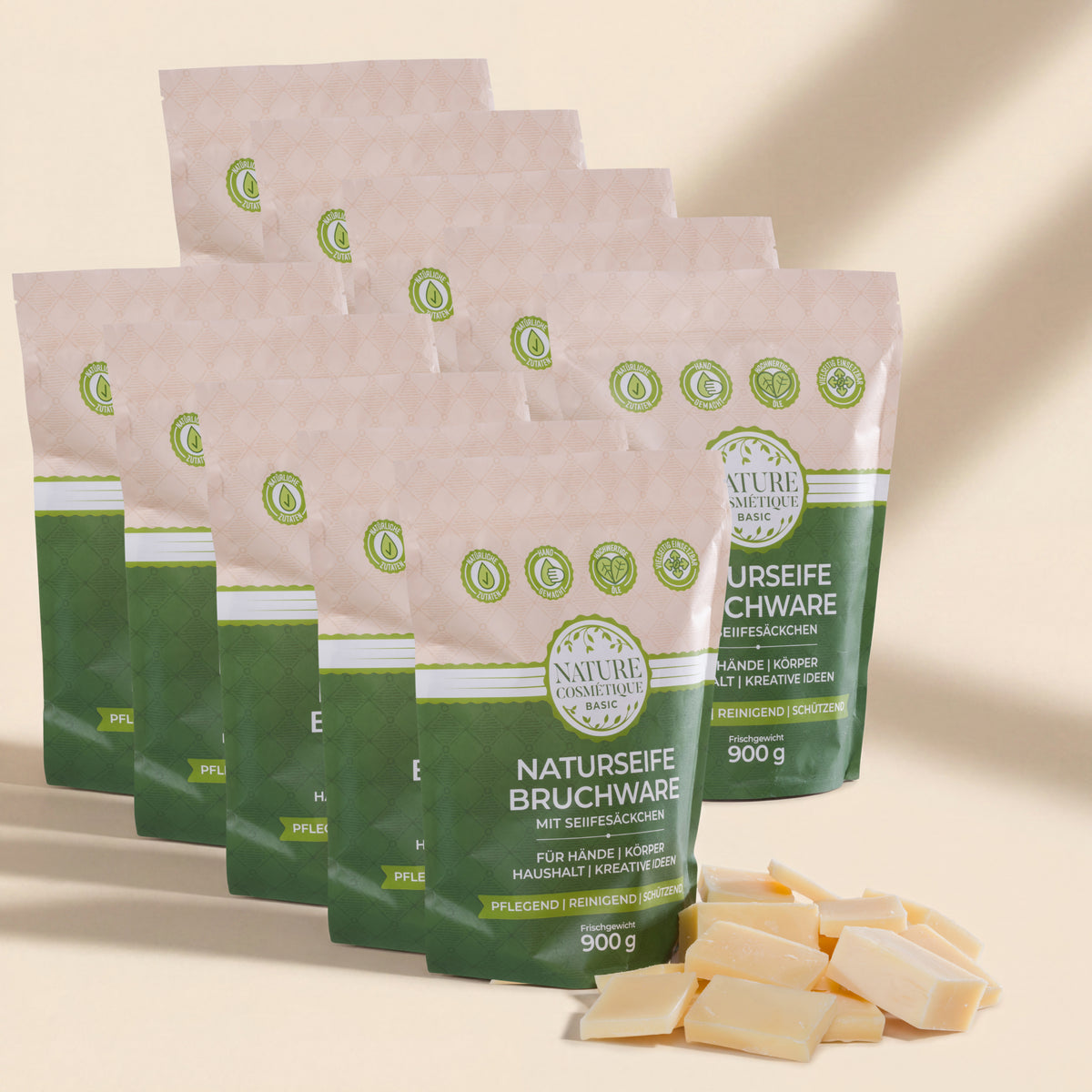 Nature Cosmétique BIO Bruchseife Zitronengras 10er Set