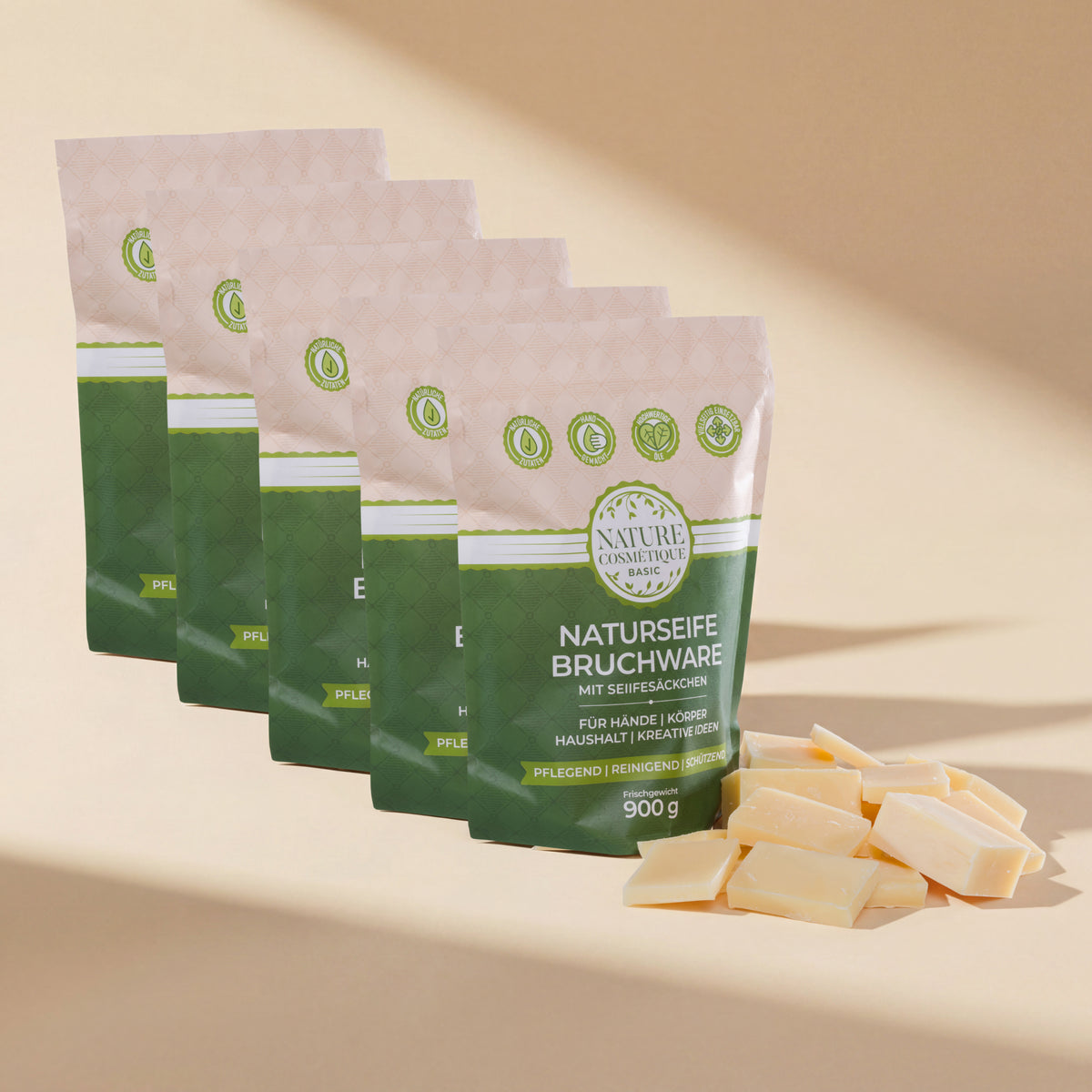 Nature Cosmétique BIO Bruchseife Zitronengras 5er Set