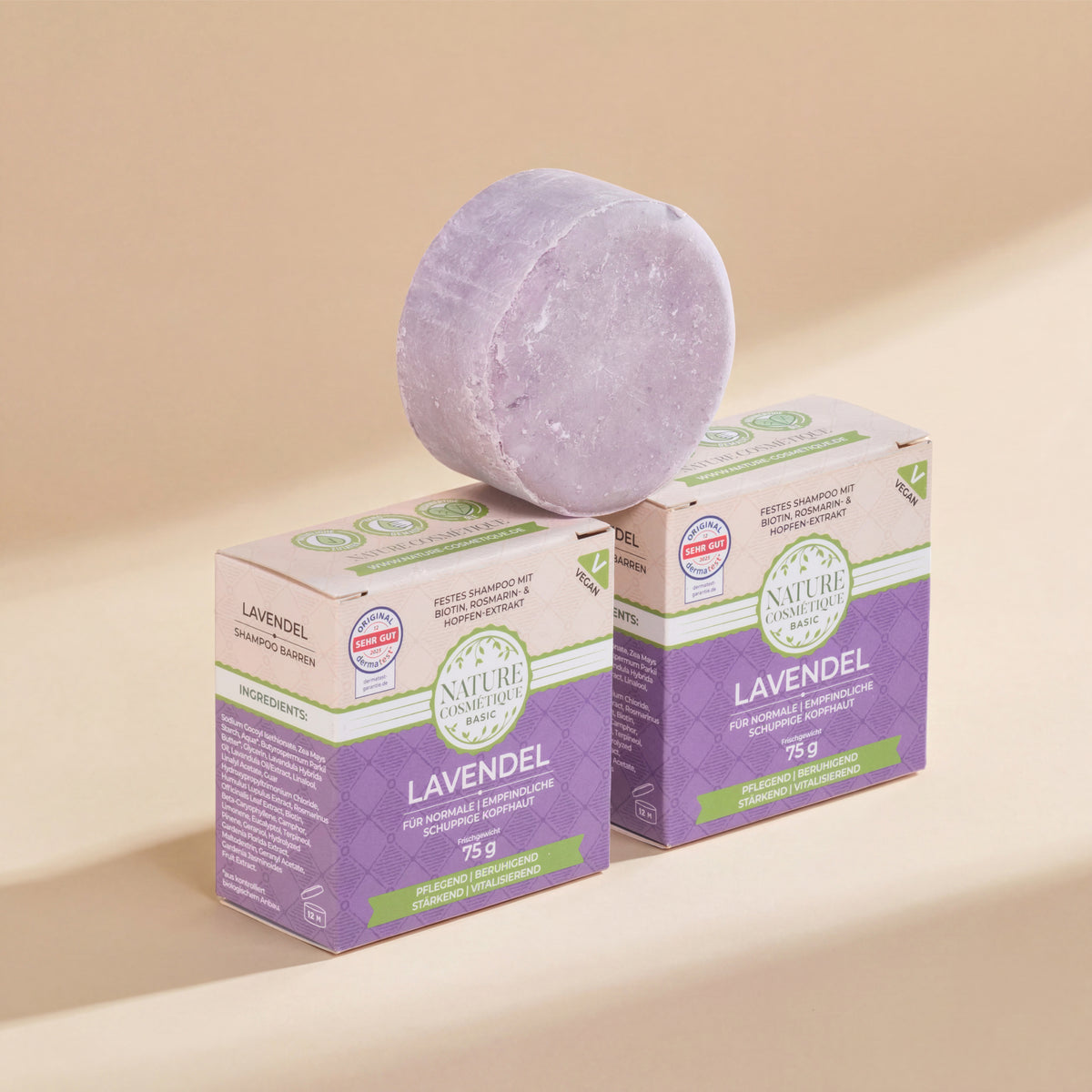 Nature Cosmétique Festes Shampoo Lavendel 3er Set