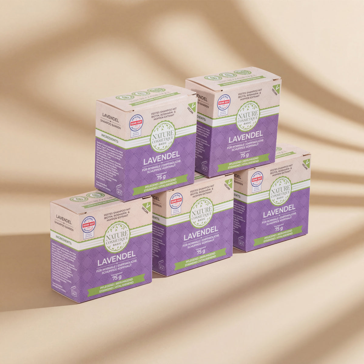 Nature Cosmétique Festes Shampoo Lavendel 5er Set