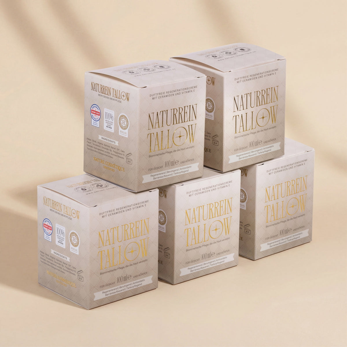 Nature Cosmétique Hautcreme Tallow Naturrein 5er Set