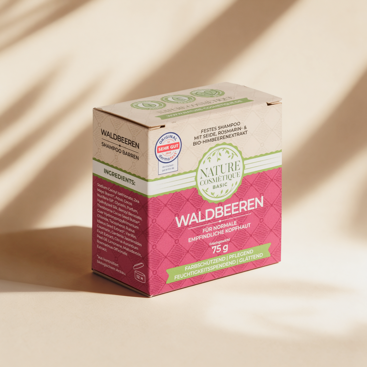 Nature Cosmétique Festes Shampoo Waldbeeren Vorderseite