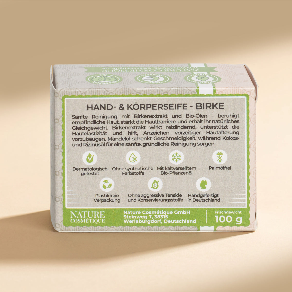 Nature Cosmétique Hand- und Körperseife Birke Rückseite