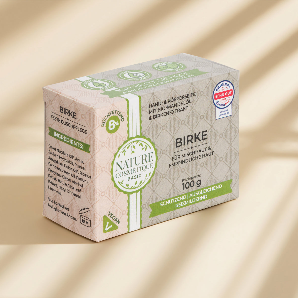 Nature Cosmétique Hand- und Körperseife Birke Vorderseite