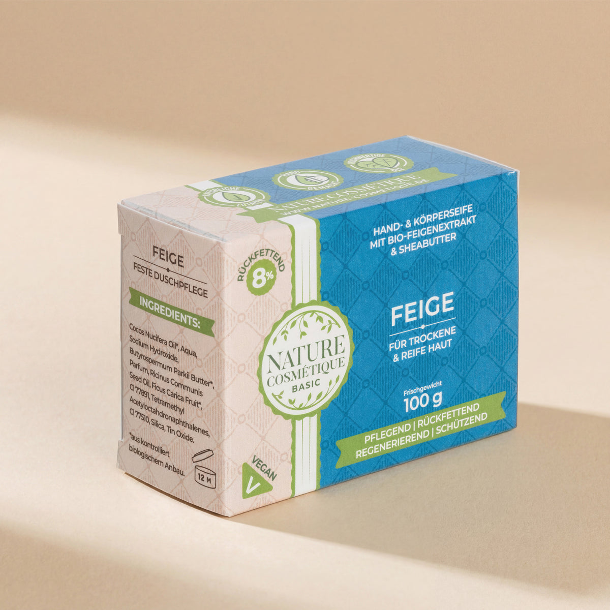 Nature Cosmétique Hand- und Körperseife Feige Vorderseite