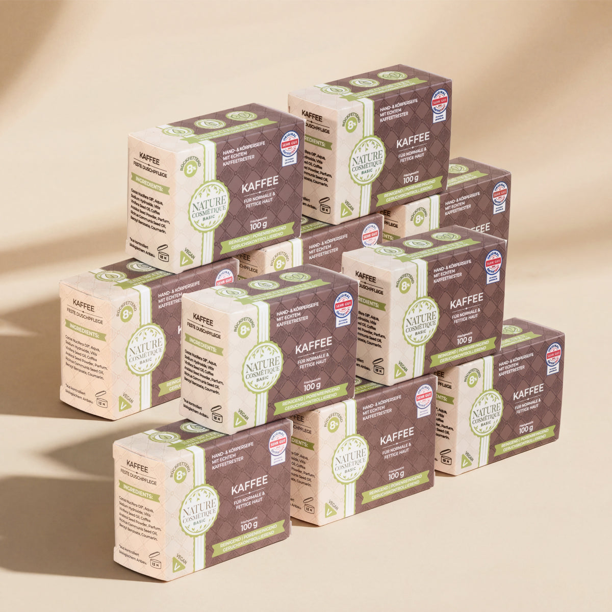 Nature Cosmétique Hand- und Körperseife Kaffee 10er Set