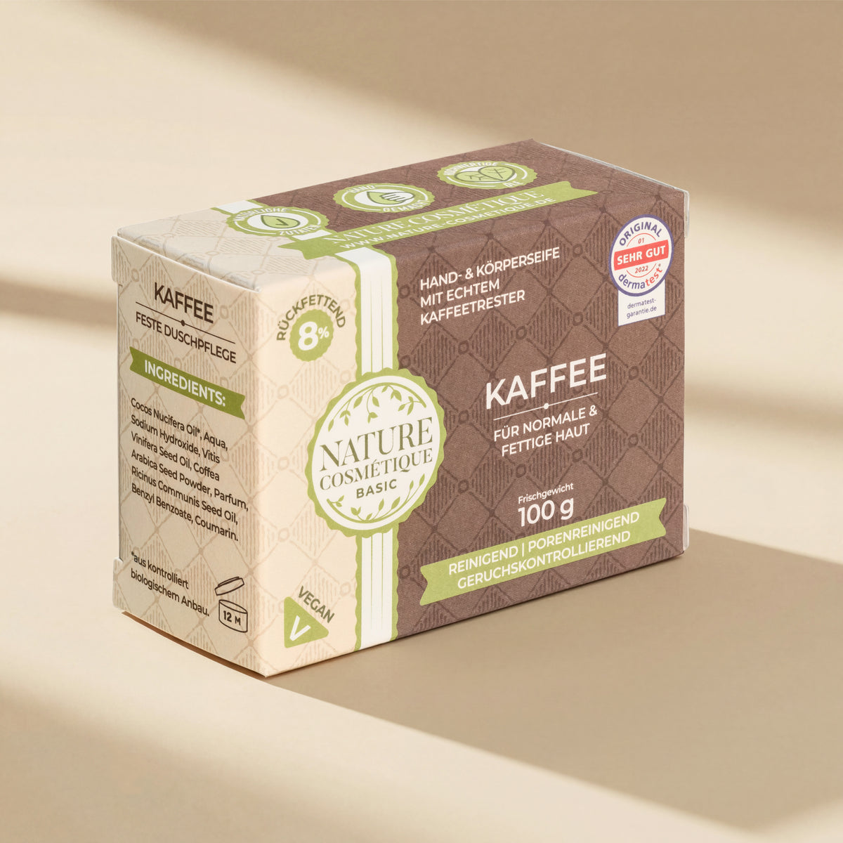 Nature Cosmétique Hand- und Körperseife Kaffee Vorderseite