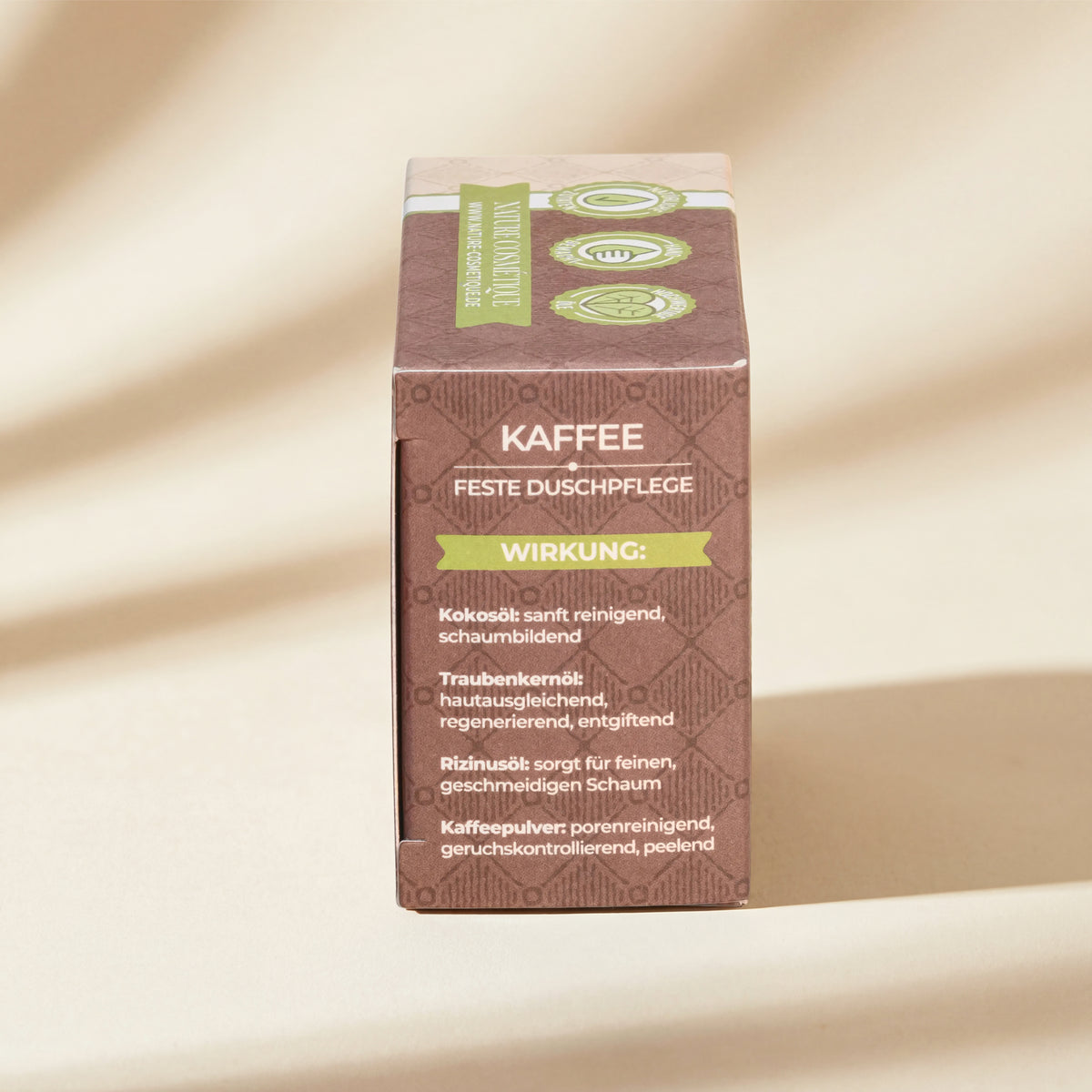 Nature Cosmétique Hand- und Körperseife Kaffee Seitenansicht