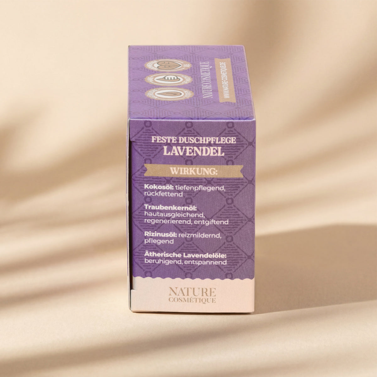 Nature Cosmétique Hand- und Körperseife Lavendel Seitenansicht