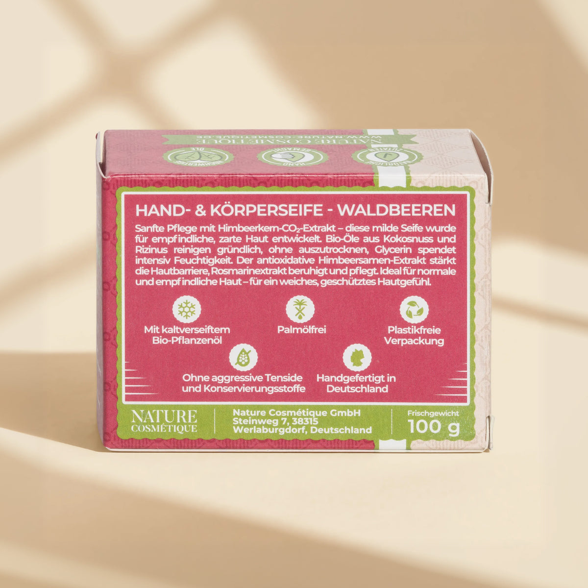 Nature Cosmétique Hand- und Körperseife Waldbeeren Rückseite