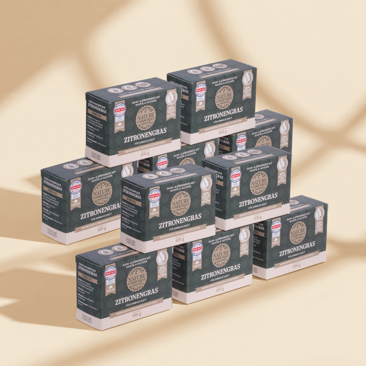 Nature Cosmétique Hand- und Körperseife Zitronengras 10er Set