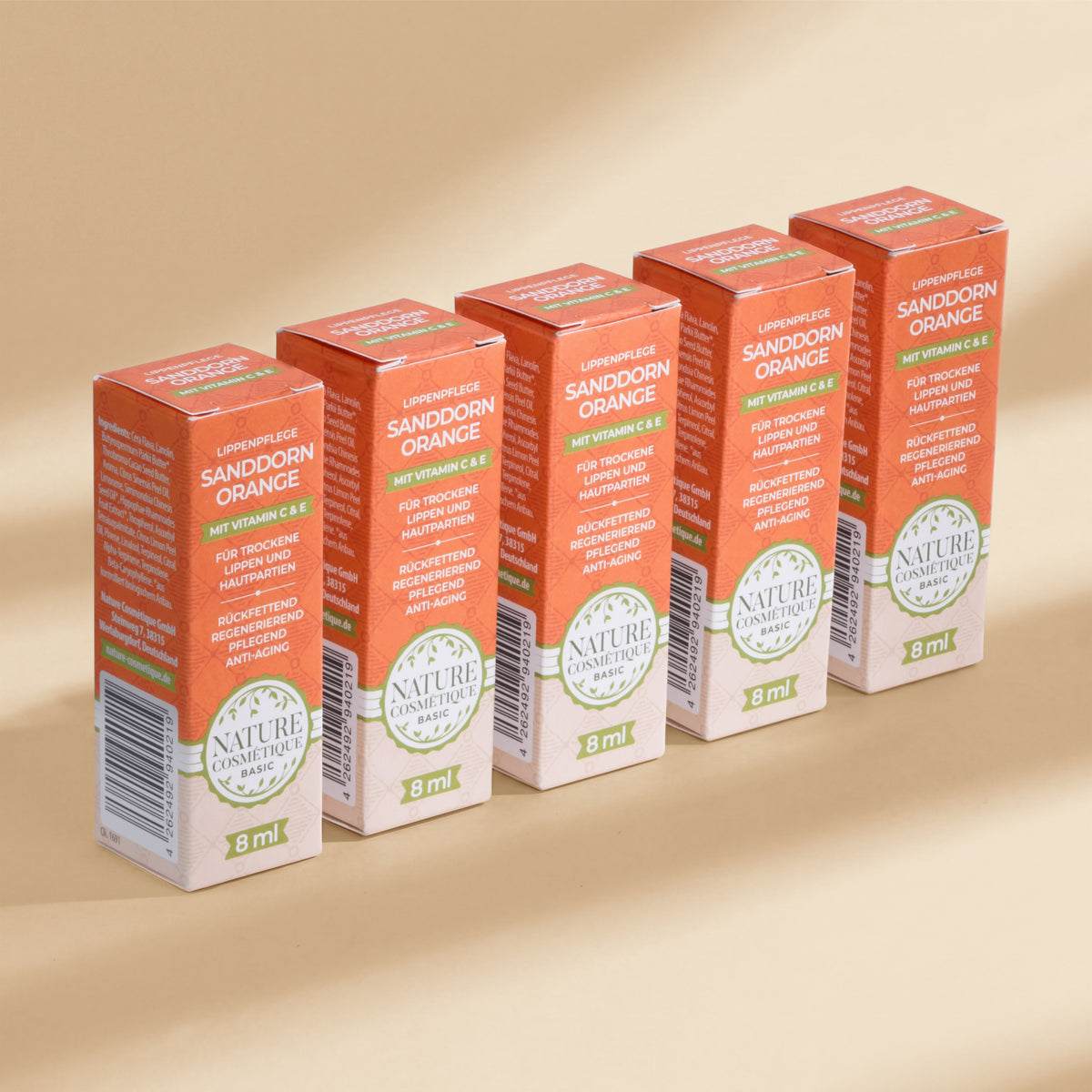 Nature Cosmétique Lippenpflege Sanddorn Orange 5er Set