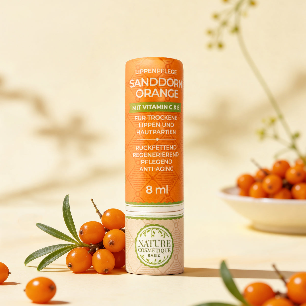 Nature Cosmétique Lippenpflege Sanddorn Orange mit Sanddorn