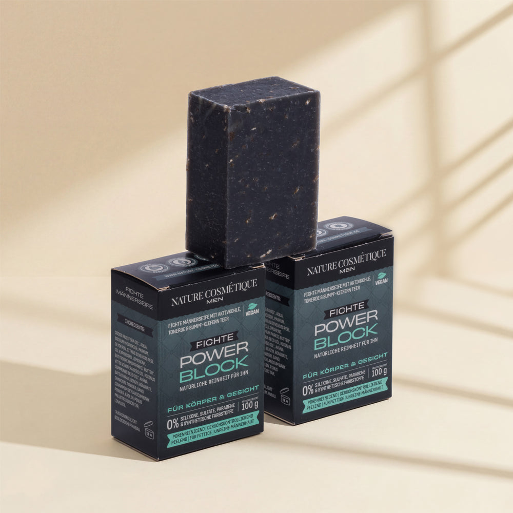 Nature Cosmétique Männerseife Fichte Power Block 3er Set