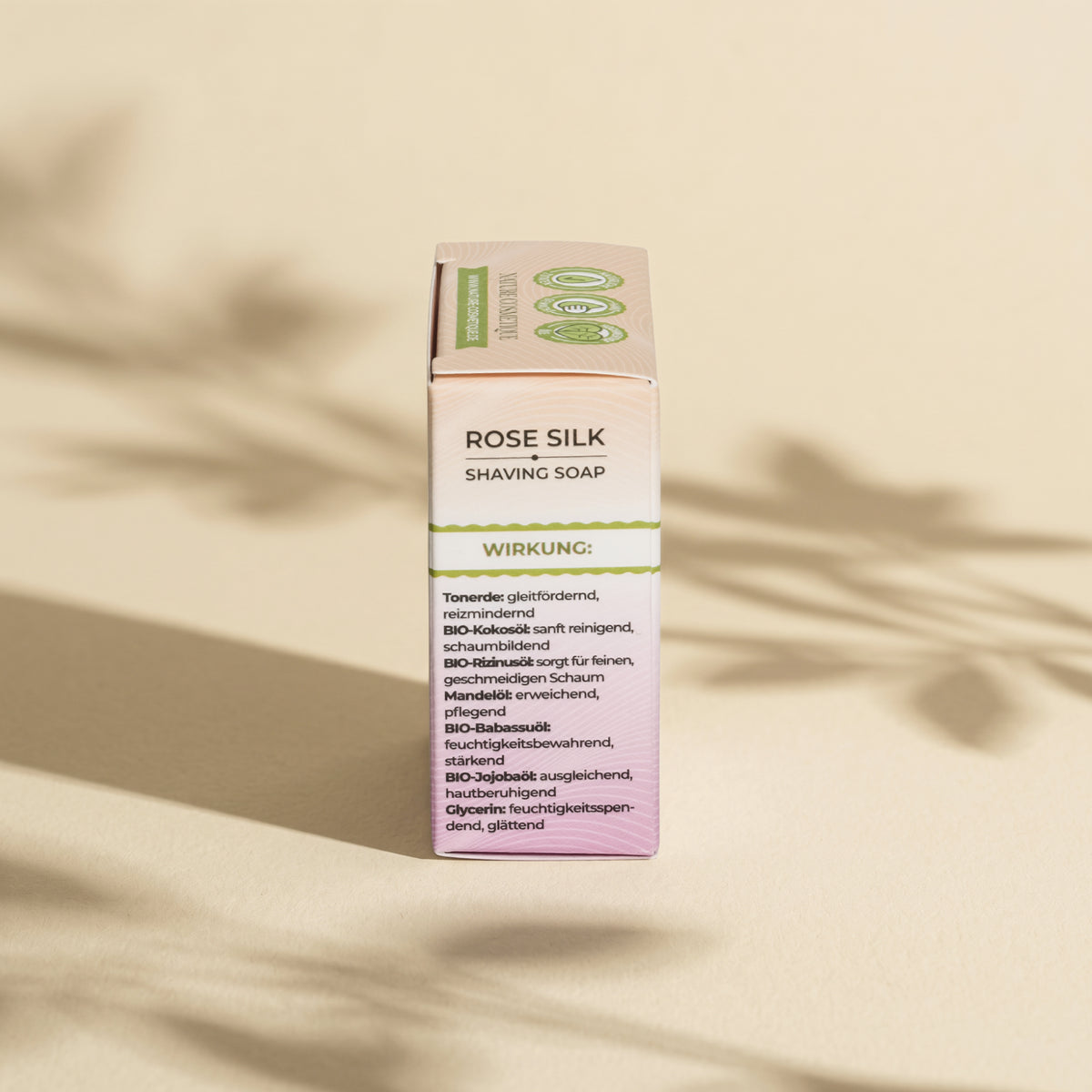Nature Cosmétique Rasierseife Rose Silk Seitenansicht