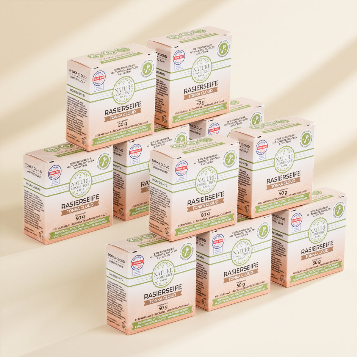 Nature Cosmétique Rasierseife Tonka Cloud 10er Set
