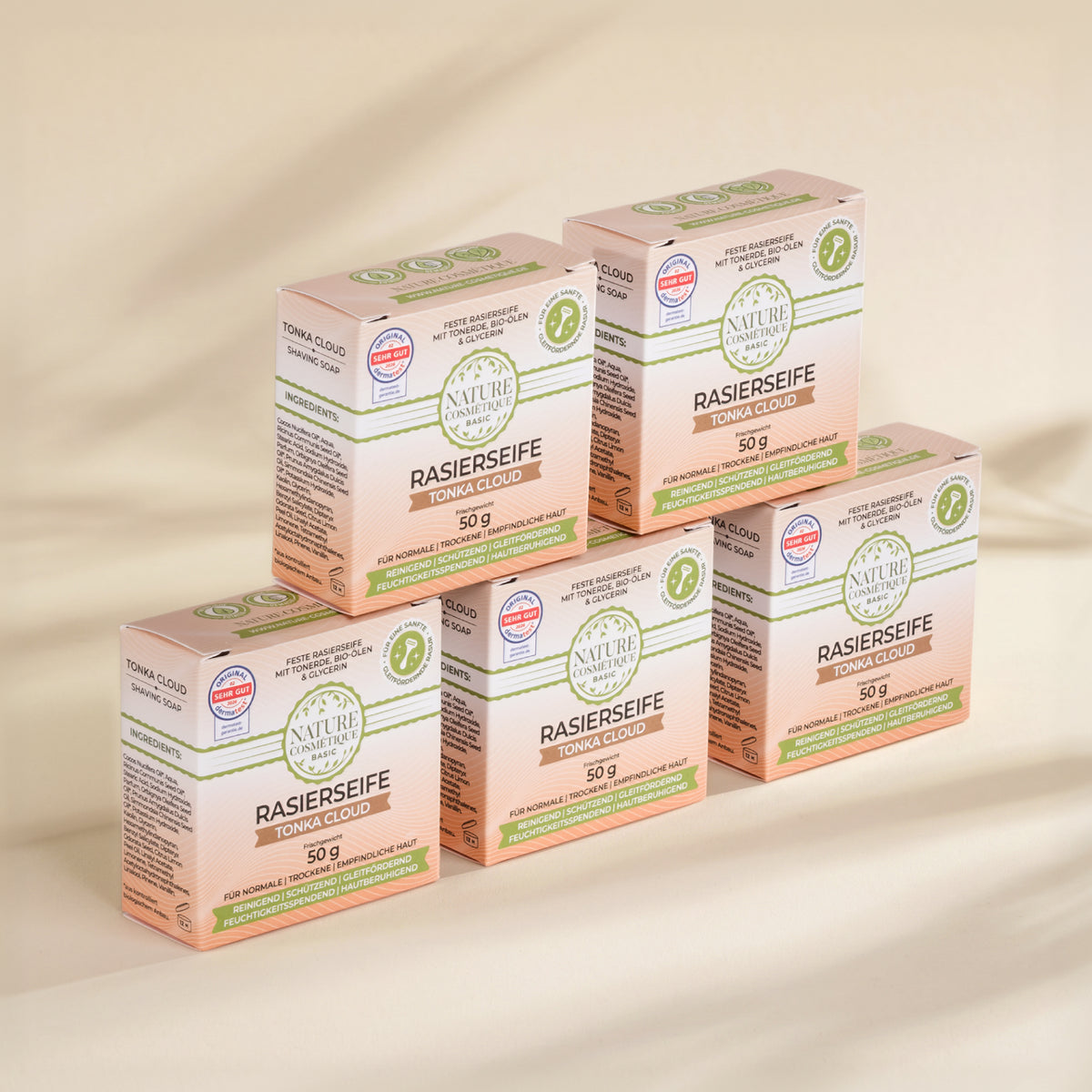 Nature Cosmétique Rasierseife Tonka Cloud 5er Set