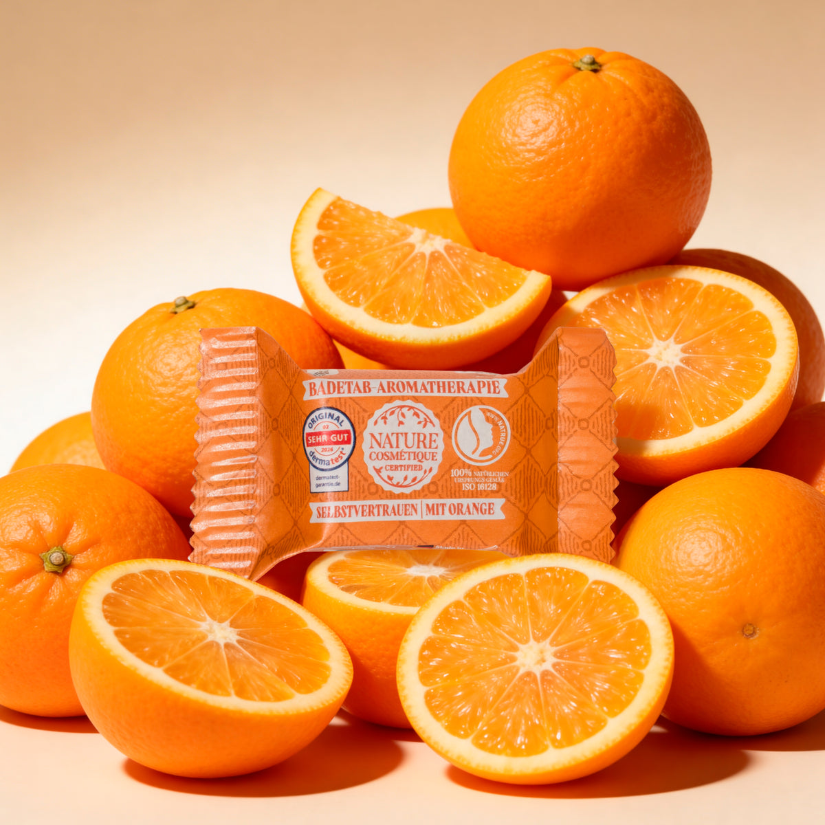 Nature Cosmétique Aromatherapie Selbstvertrauen Badetab Orange
