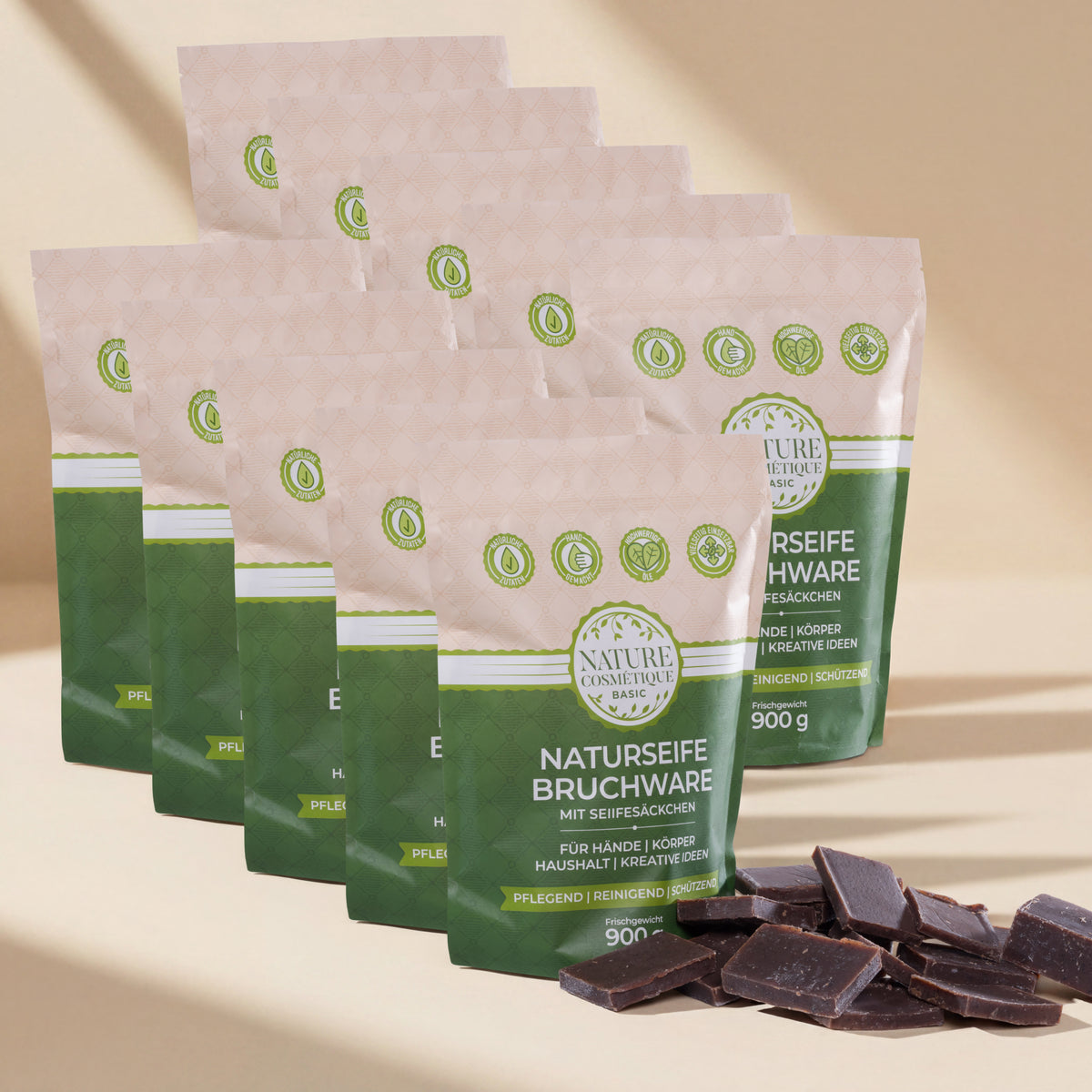 Nature Cosmétique BIO Bruchseife Kaffee 10er Set