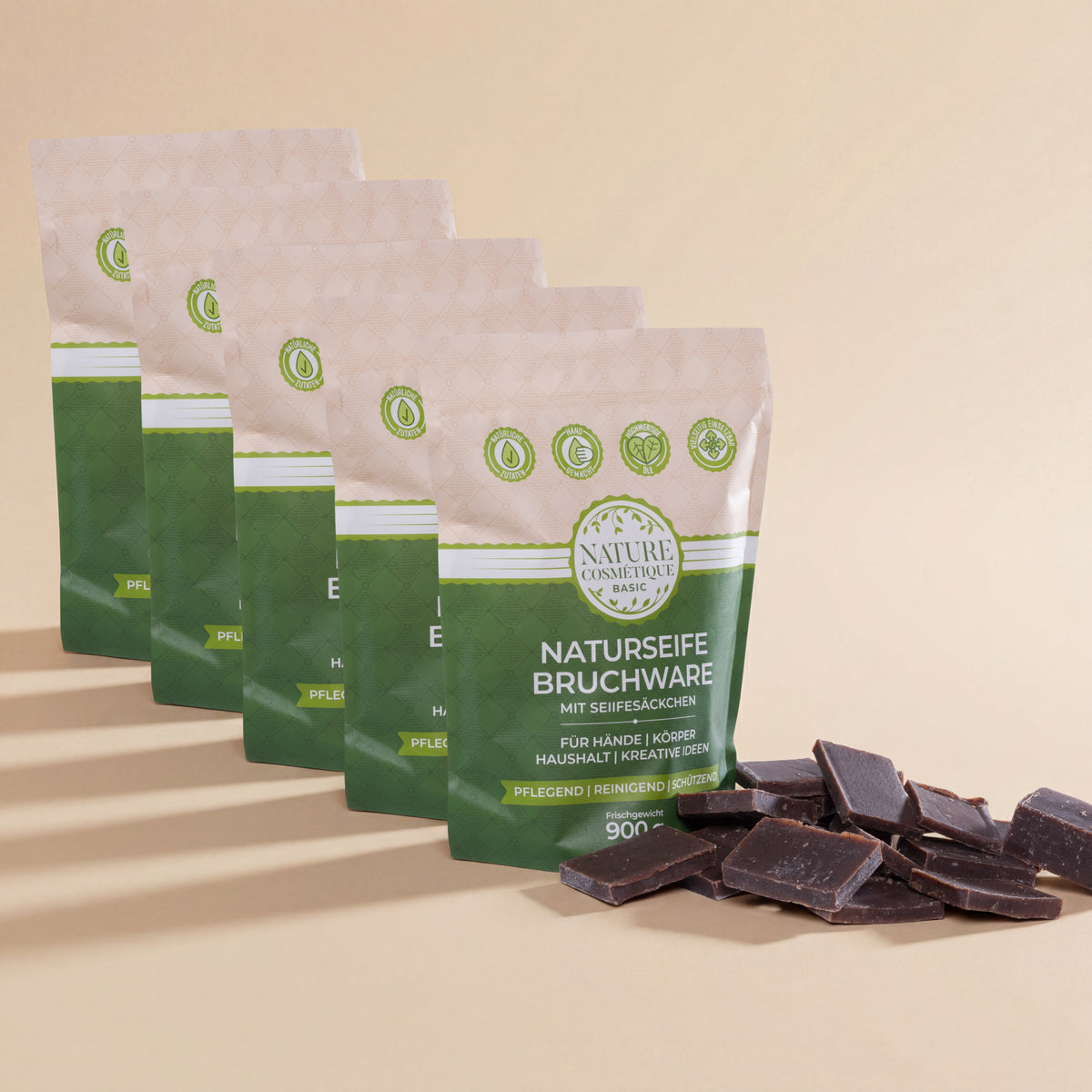 Nature Cosmétique BIO Bruchseife Kaffee 5er Set