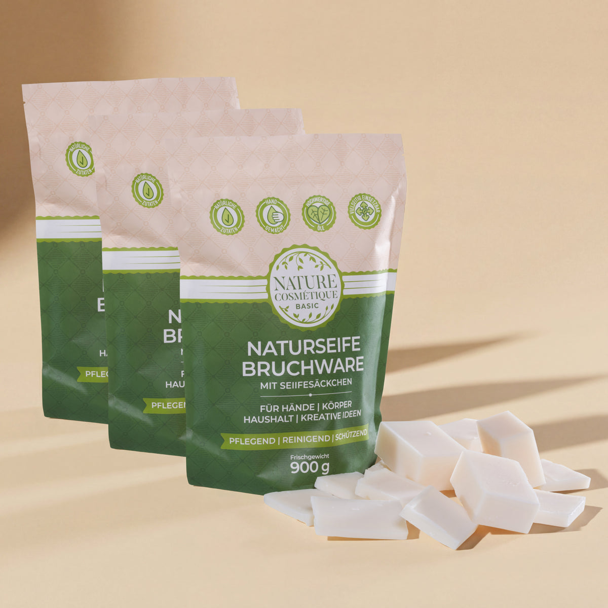 Nature Cosmétique BIO Bruchseife Kokos 3er Set