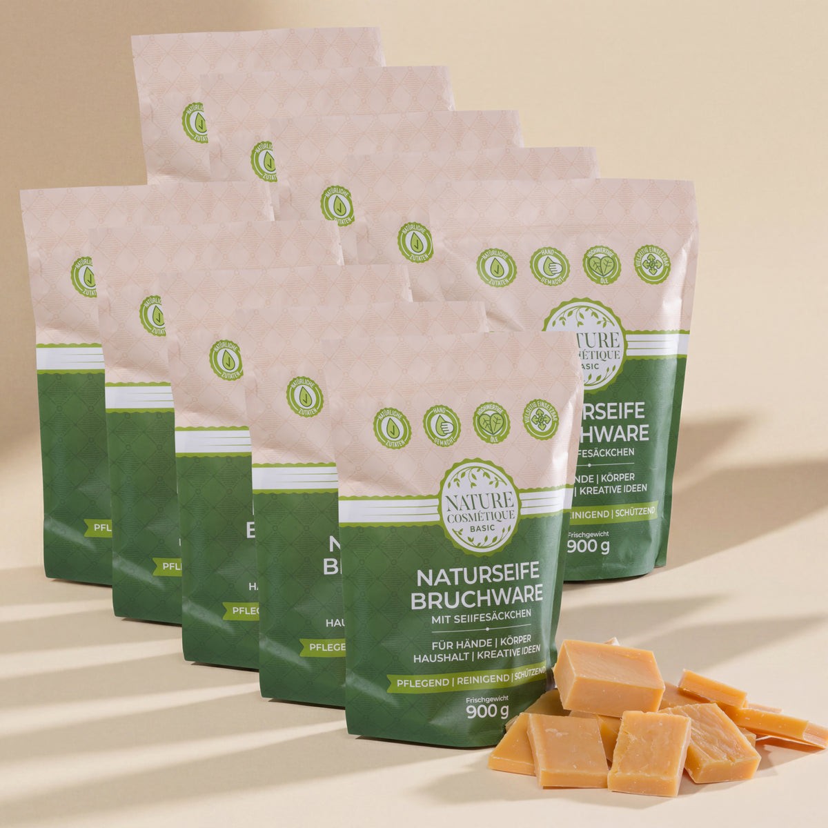 Nature Cosmétique BIO Bruchseife Orange und Sanddorn 10er Set