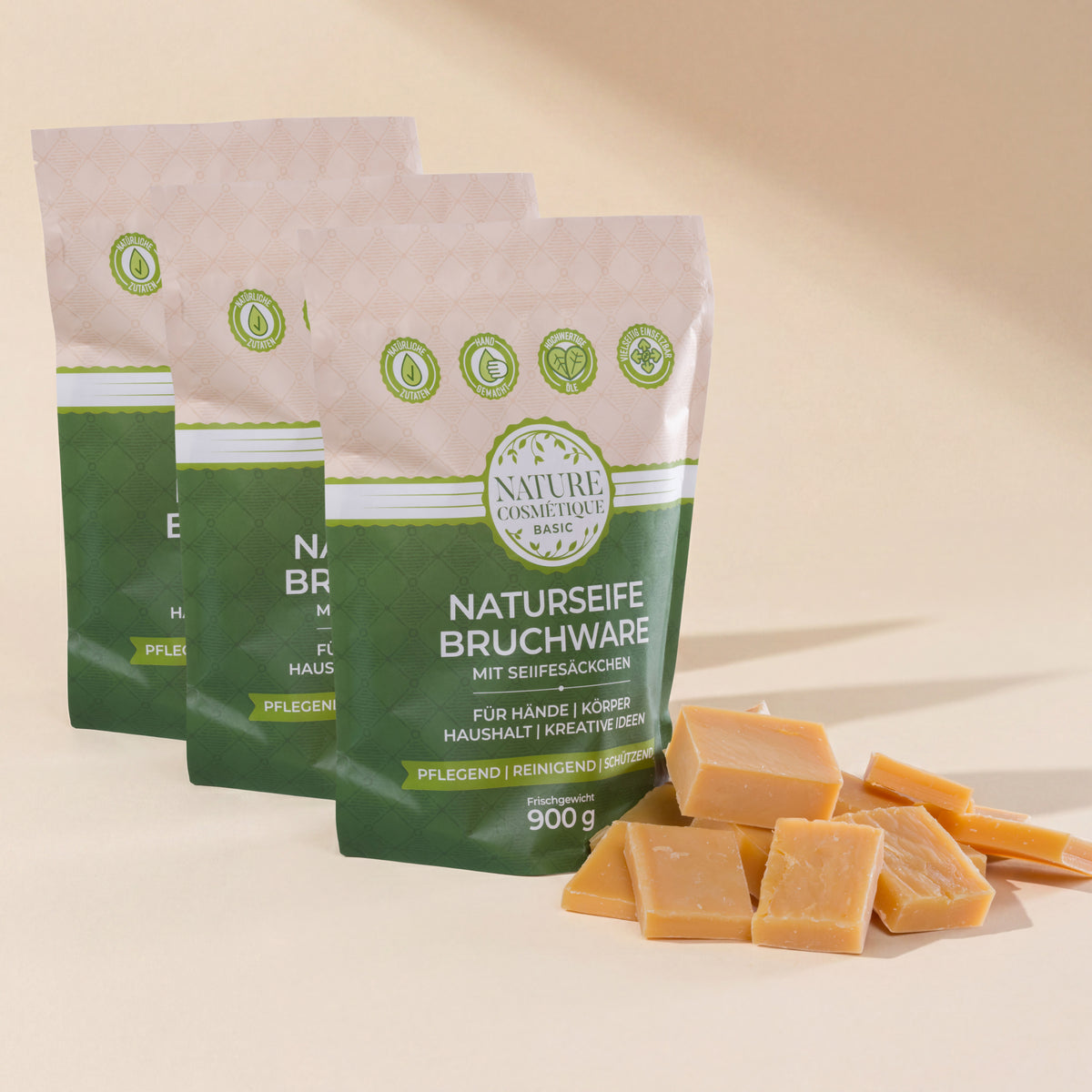 Nature Cosmétique BIO Bruchseife Orange und Sanddorn 3er Set