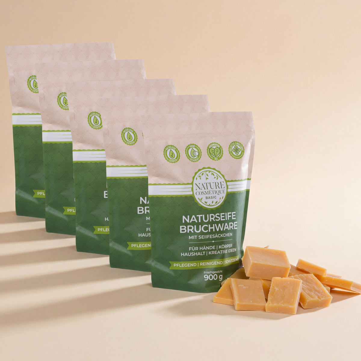 Nature Cosmétique BIO Bruchseife Orange und Sanddorn 5er Set