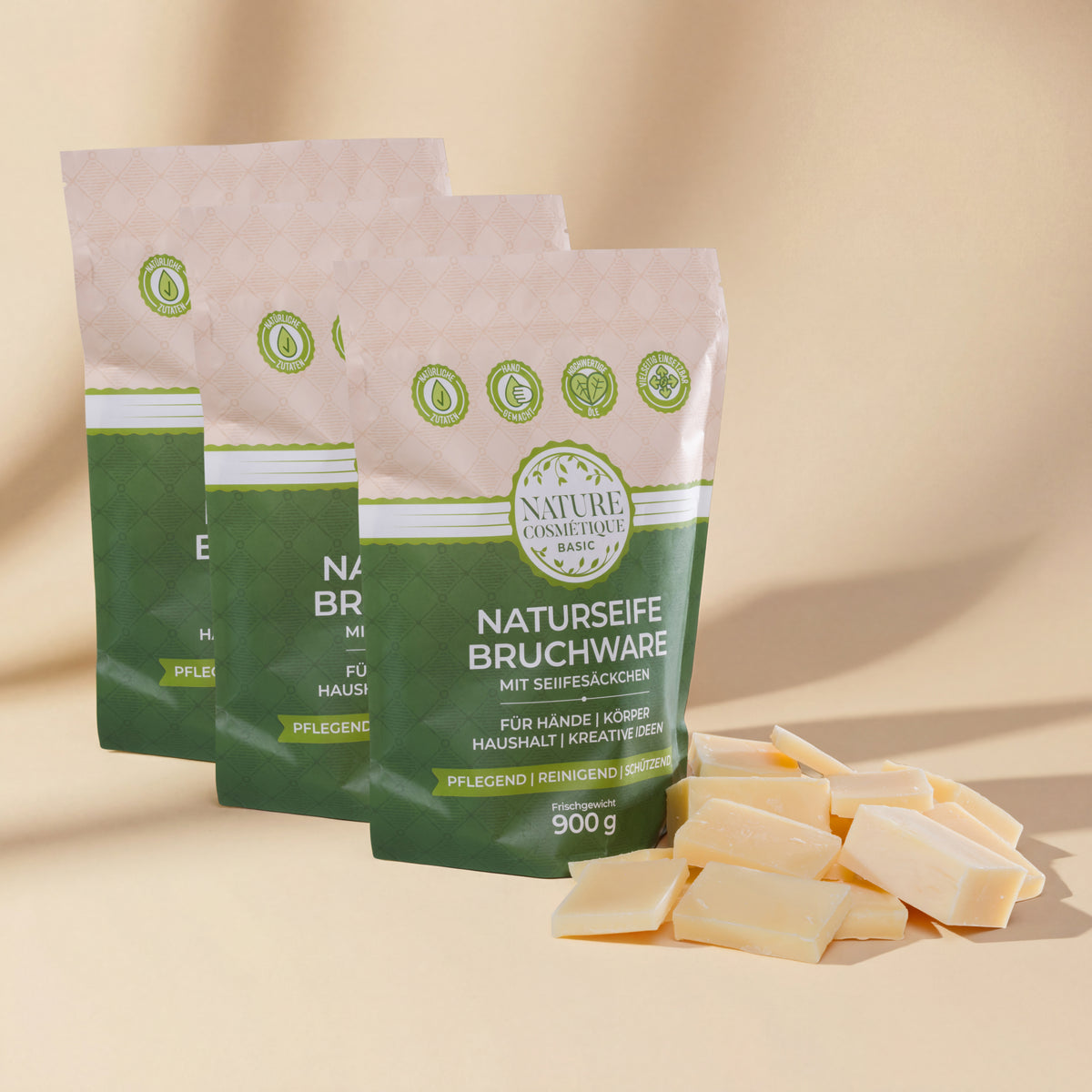 Nature Cosmétique BIO Bruchseife Zitronengras 3er Set